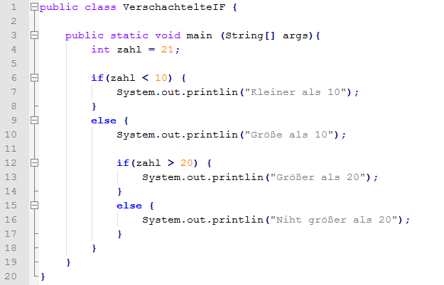 Verschachtelte If Bedingungen