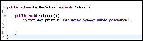 Subklasse 2 mit überschreibung